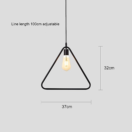إنارة معلقة شكل مثلث خامة استيل قوية لون أسود فاخر بتصميم عصري