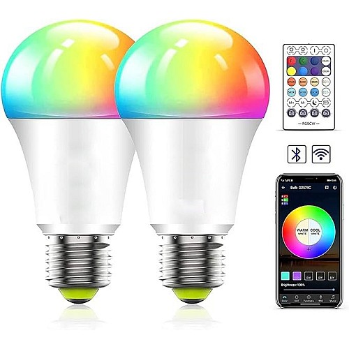 اللمبة الذكيه متعددة الألوان بخاصية التحكم السلس عن بعد من خلال الجوال 9 واط E27 | LED Smart Bulb