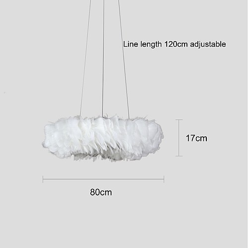 نجف مودرن ريش ابيض E27*8L قطر 80 سم